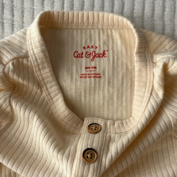 Cat and Jack Baby Orange and Cream Sun Pattern Bodysuit Set Size 6-9 Months - Picture 8 of 10